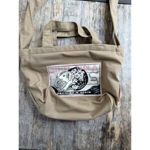 BIMBA Y LOLA Crossbody Bag Khaki Canvas Elephant Graphic Women's OS Excellent